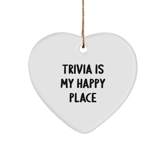 Trivia Gifts for Men - Funny Quote Heart Ornament, Gifts from Friends, Personalized Christmas Unique Gifts - Image 1