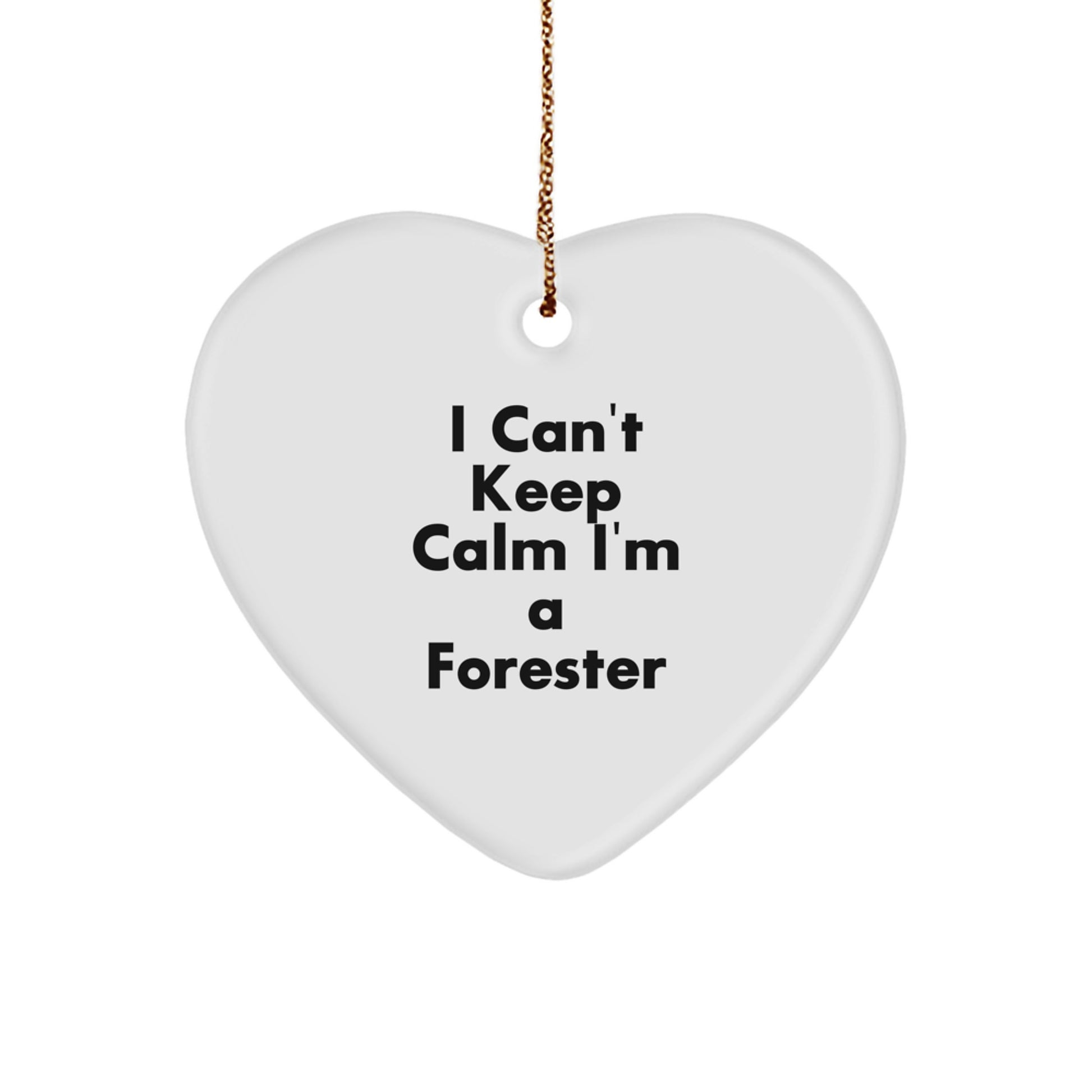 Funny Forester Gifts from Family, Heart Ornament I Can't Keep Calm I'm A Forester, Christmas Unique Gifts for Forester Men - Image 1