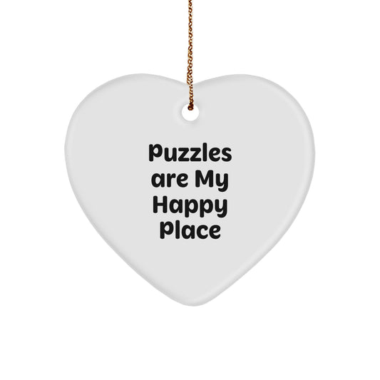 Puzzles Gifts for Him, Funny Heart Ornament, White, Heart Shaped, Perfect for Puzzles Lovers, Gifts from Men to Women, Friends, Coworkers, Family, for Christmas Unique Gifts - Image 1