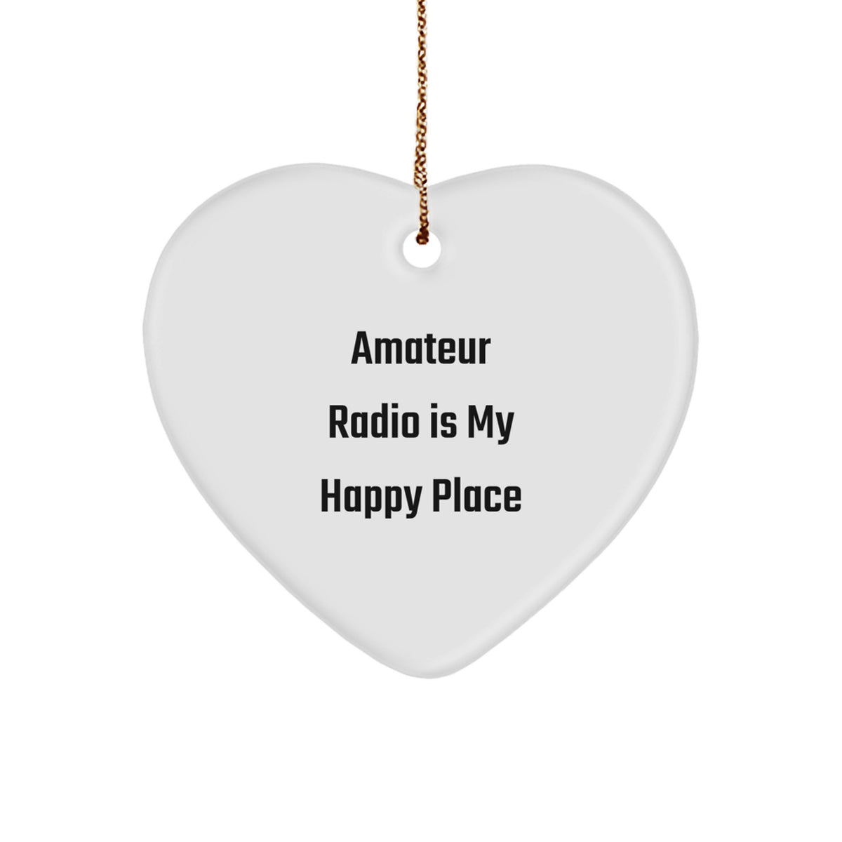 Amateur Radio Keepsake White Heart Christmas Ornament for Him Gift - Image 1