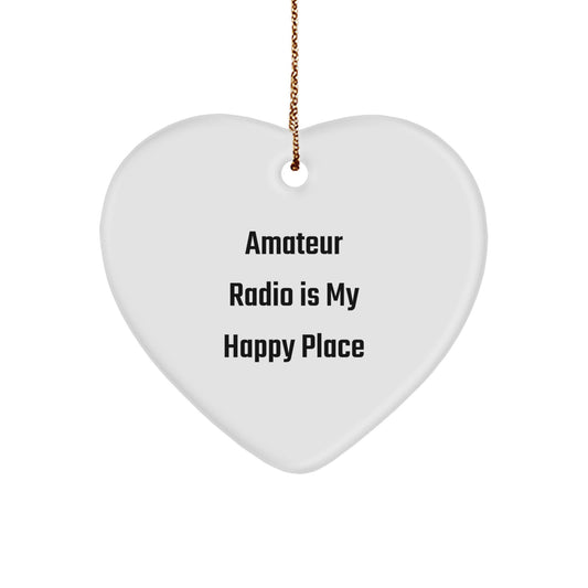 Amateur Radio Keepsake White Heart Christmas Ornament for Him Gift - Image 1