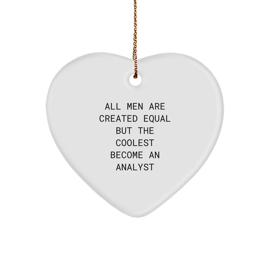 Funny Analyst Heart Ornament, Gifts from Men, Women, or Coworkers, for the Coolest Analyst, White Heart Shaped MDF, Christmas Unique Gifts - Image 1
