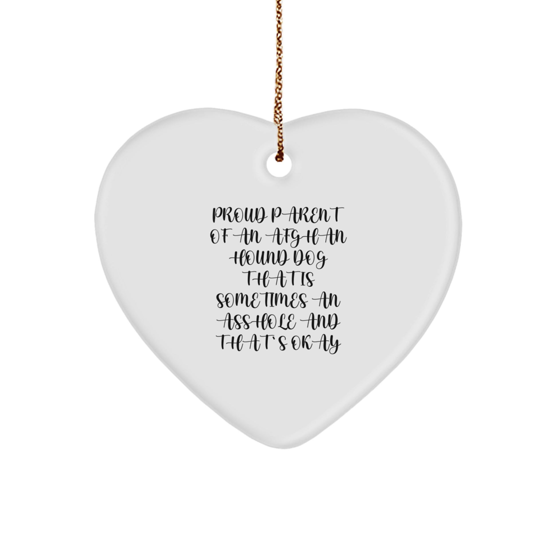 Funny Afghan Hound Dog Gifts from Friends, Family, Men, Women - Afghan Hound Dog Heart Ornament for Christmas Unique Gifts, Proud Parent Quotes - Image 1