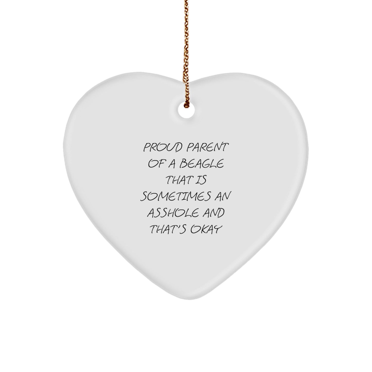 Funny Beagle Dog Gifts for Men, Beagle Dog Lover Christmas Unique Gifts, Heart Ornament Gifts from Family to Friends - Image 1