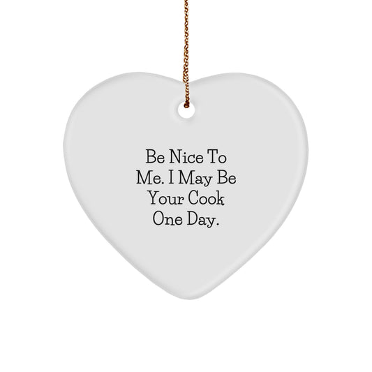 Funny Cook Heart Ornament Gifts from Friends for Men Women Christmas Unique Decorations - Image 1
