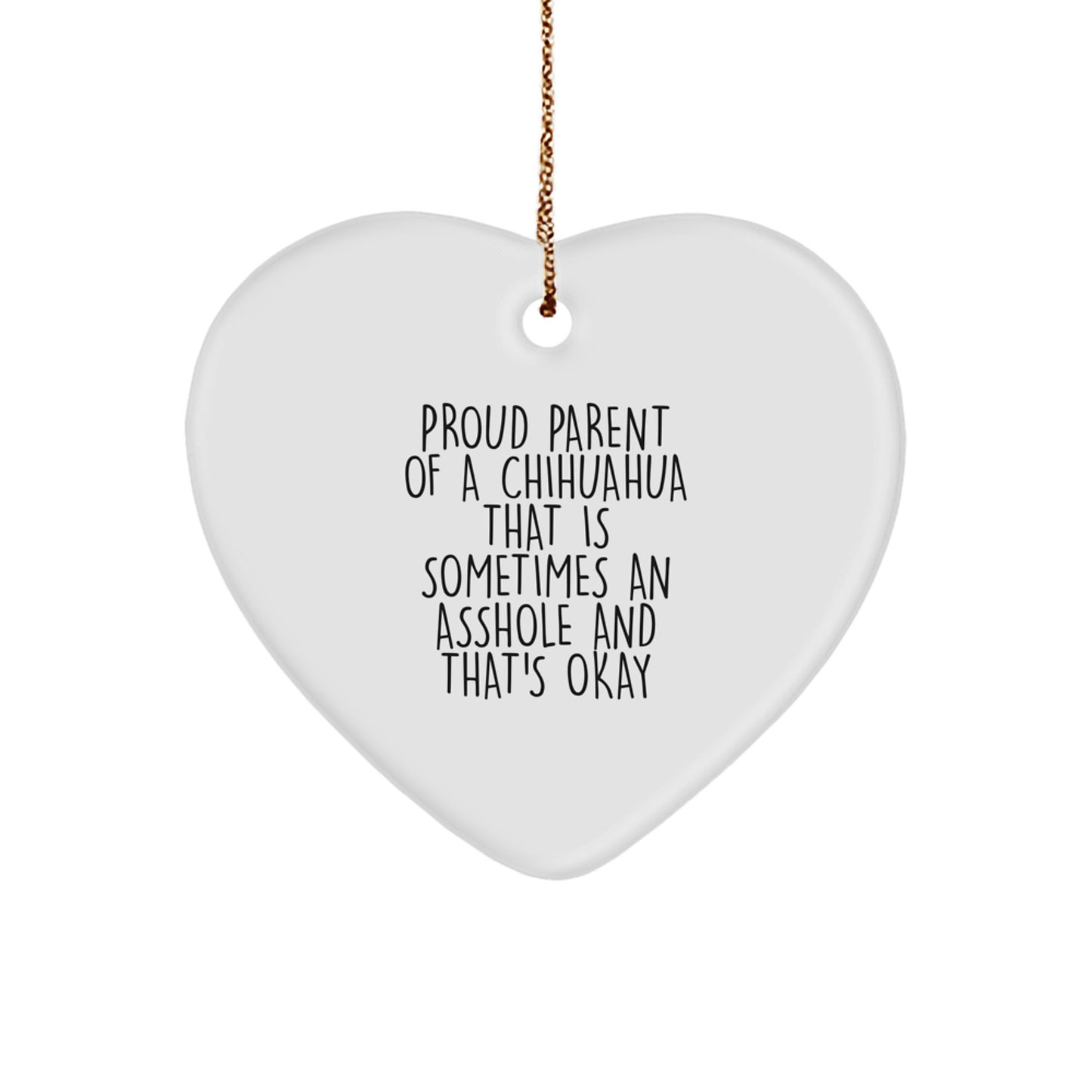 Funny Chihuahua Dog Gifts from Family, Heart Ornament for Chihuahua Lovers, Christmas Unique Presents for Women, Men, Friends, Coworkers - Image 1