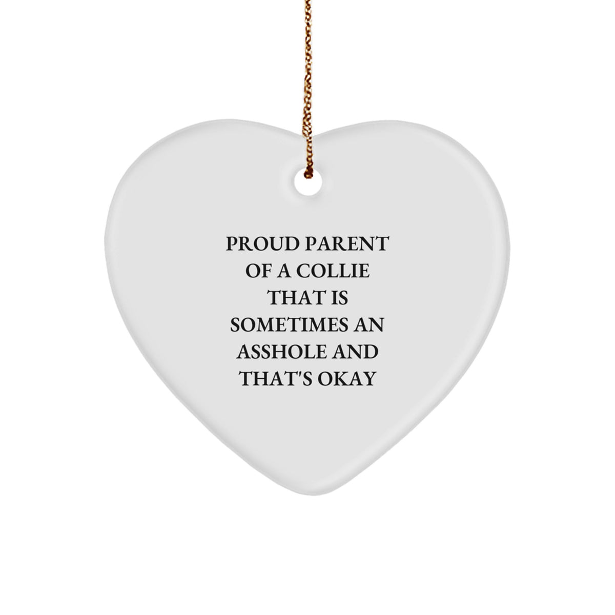 Collie Dad Keepsake Heart Christmas Ornament for Him Forever Gift - Image 1