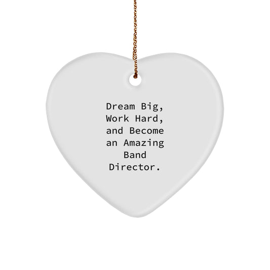 Funny Band Director Gifts from Friends or Family, Inspirational Heart Ornament for Men or Women, Christmas Unique Gifts for Band Director - Image 1