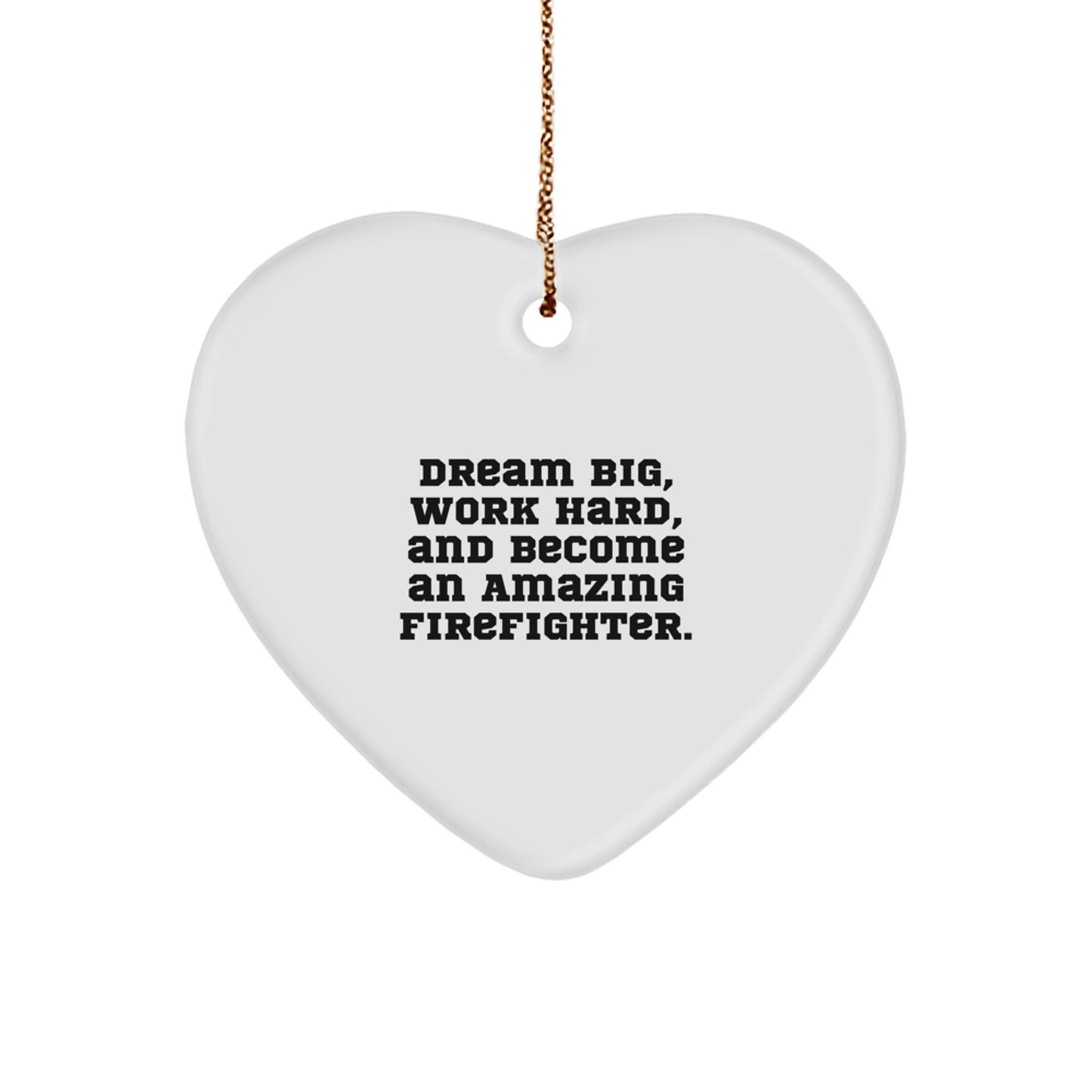 Gifts from Family to Firefighter - Inspirational Heart Ornament for Christmas Unique Gifts - Image 1