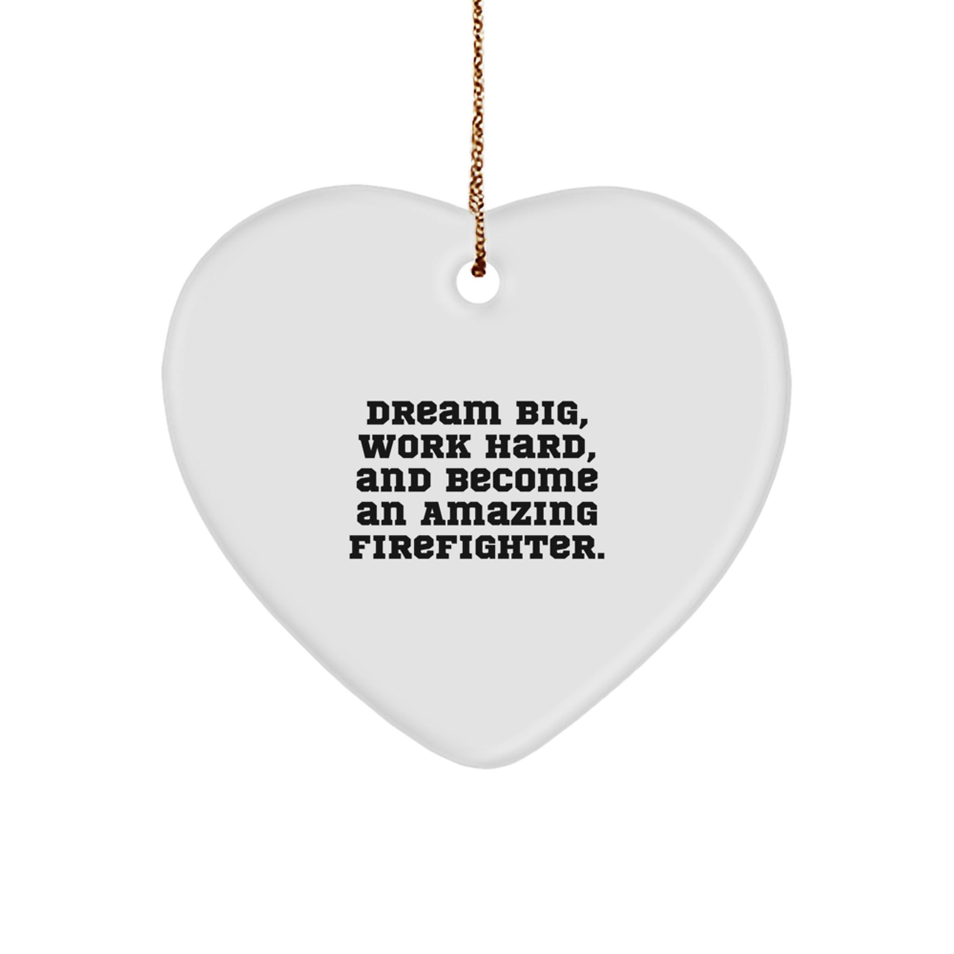 Gifts from Family to Firefighter - Inspirational Heart Ornament for Christmas Unique Gifts - Image 1