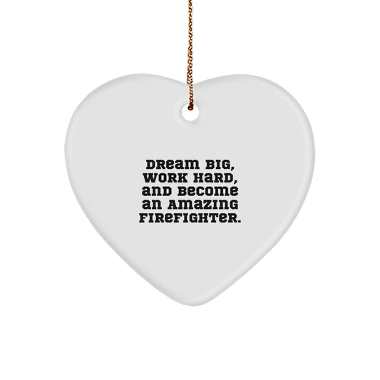 Gifts from Family to Firefighter - Inspirational Heart Ornament for Christmas Unique Gifts - Image 1