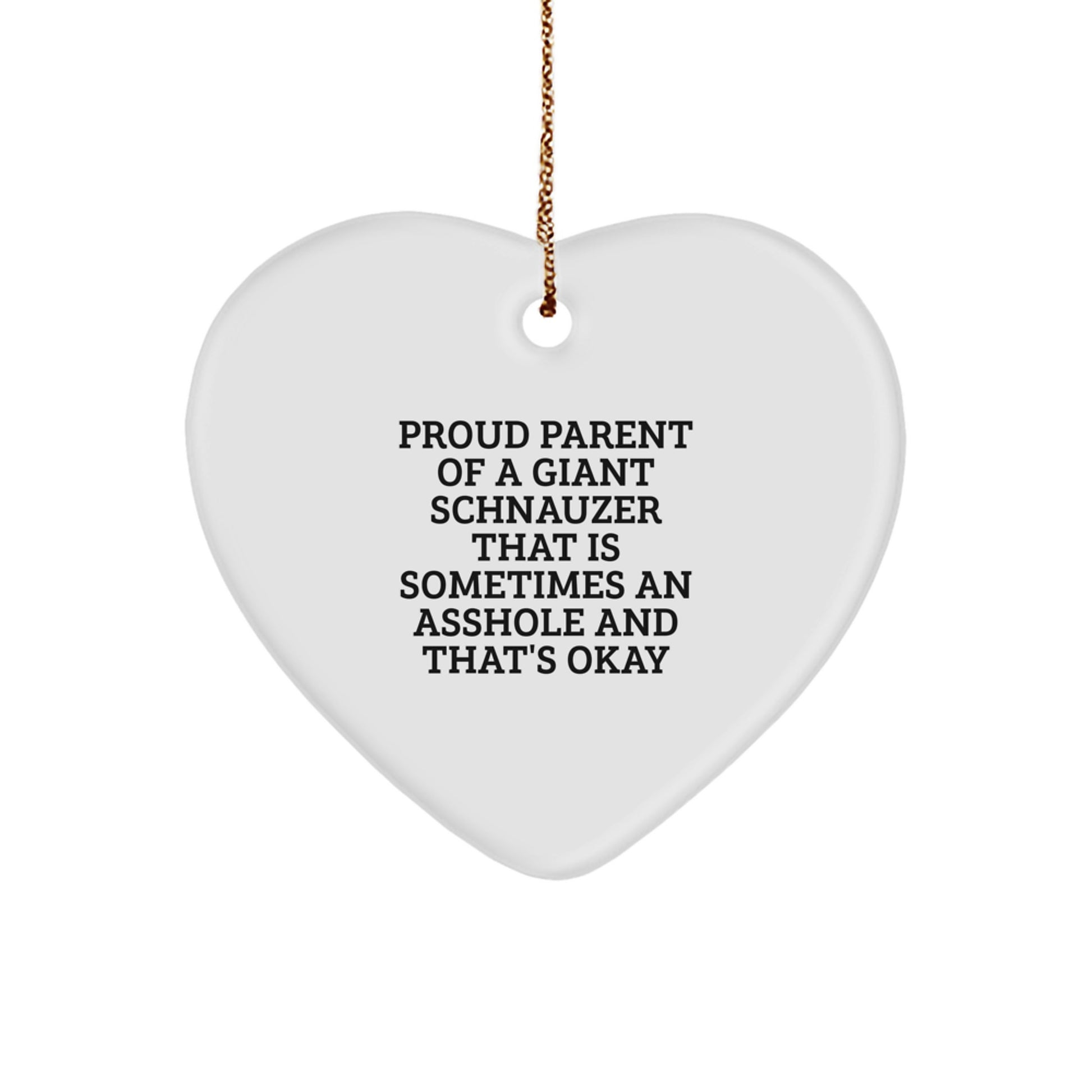 Giant Schnauzer Dog Mom Dad Funny Heart Ornament Gifts from Family, Gifts for Giant Schnauzer Dog Lover Christmas Unique Decorations - Image 1