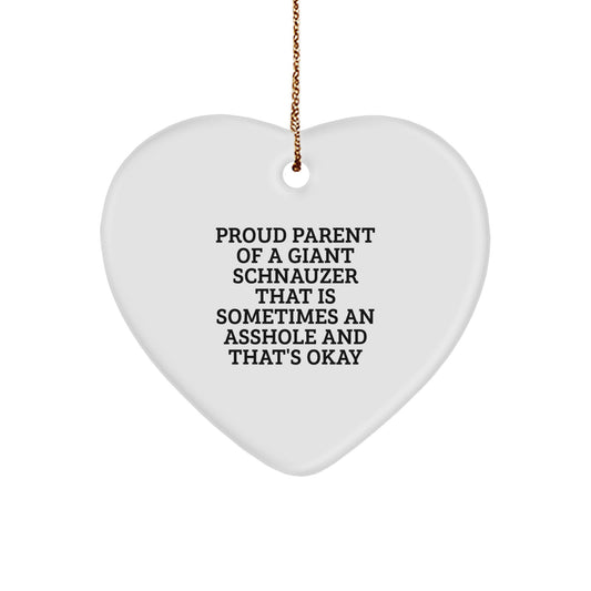 Giant Schnauzer Dog Mom Dad Funny Heart Ornament Gifts from Family, Gifts for Giant Schnauzer Dog Lover Christmas Unique Decorations - Image 1