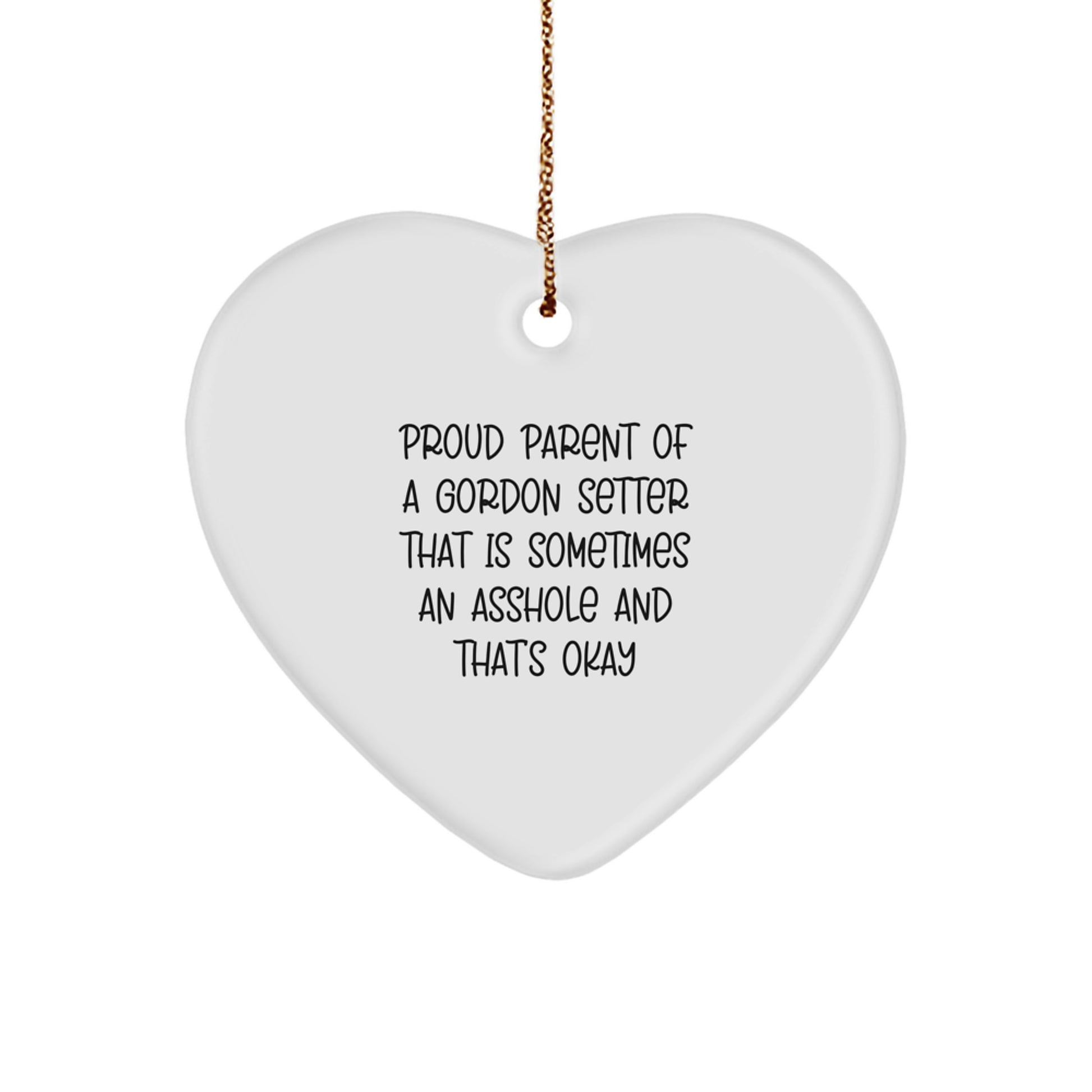 Funny Gordon Setter Dog Heart Ornament Gifts from Family - Proud Parent Christmas Unique - Image 1