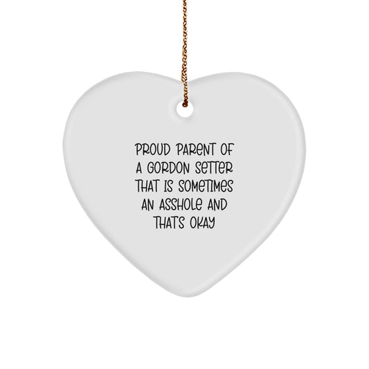 Funny Gordon Setter Dog Heart Ornament Gifts from Family - Proud Parent Christmas Unique - Image 1
