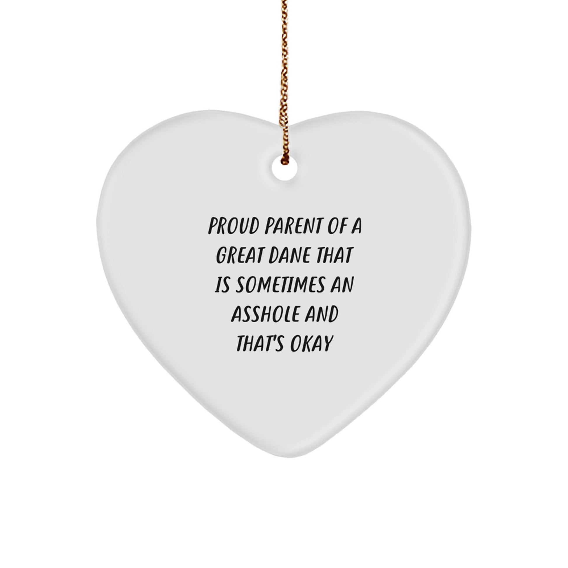 Funny Great Dane Dog Gifts from Parents - Heart Ornament for Great Dane Dog Lovers at Christmas - Image 1
