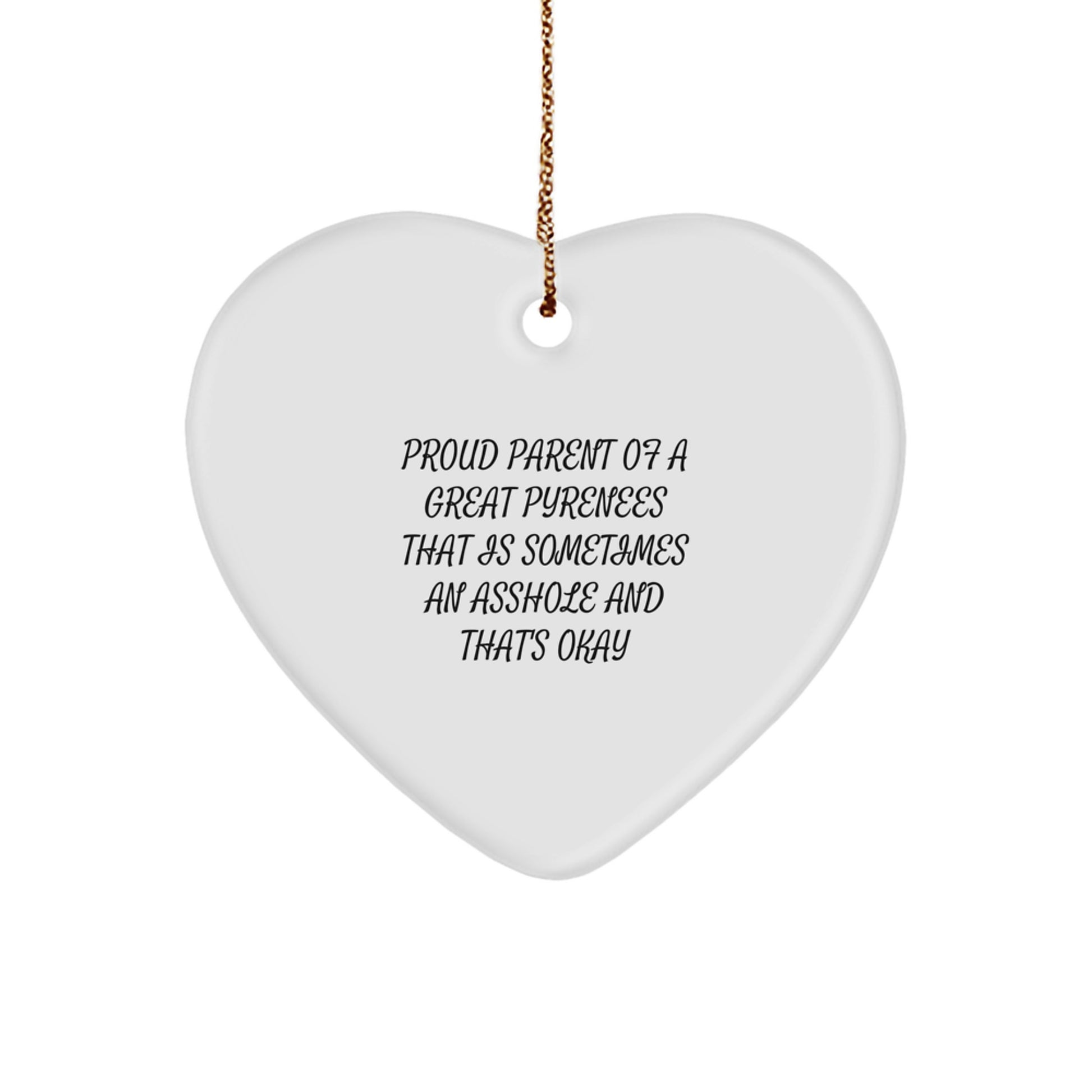 Funny Great Pyrenees Dog Heart Ornament Gifts for Mom Dad from Friends Coworkers Men Women Family - Image 1