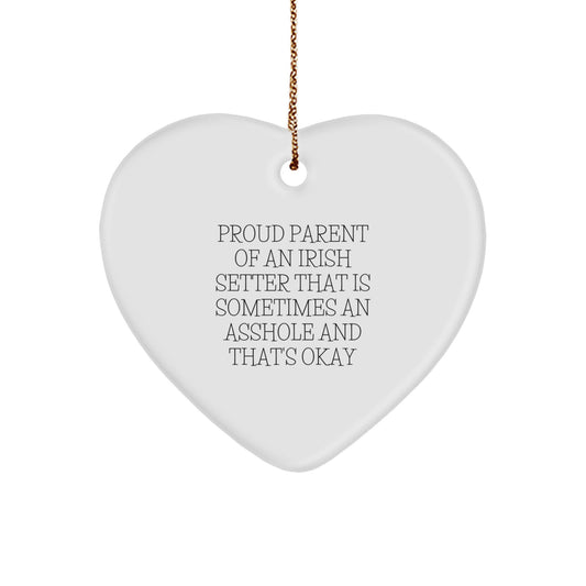 Proud Irish Setter Dog Heart Christmas Ornament Novelty Gift for Friends - Image 1