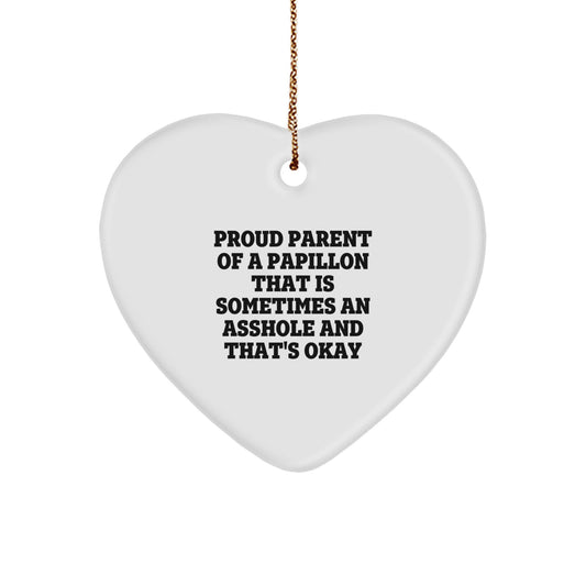 Christmas Gift Funny Papillon Dog Ornament for Her - Present For A Proud - Image 1