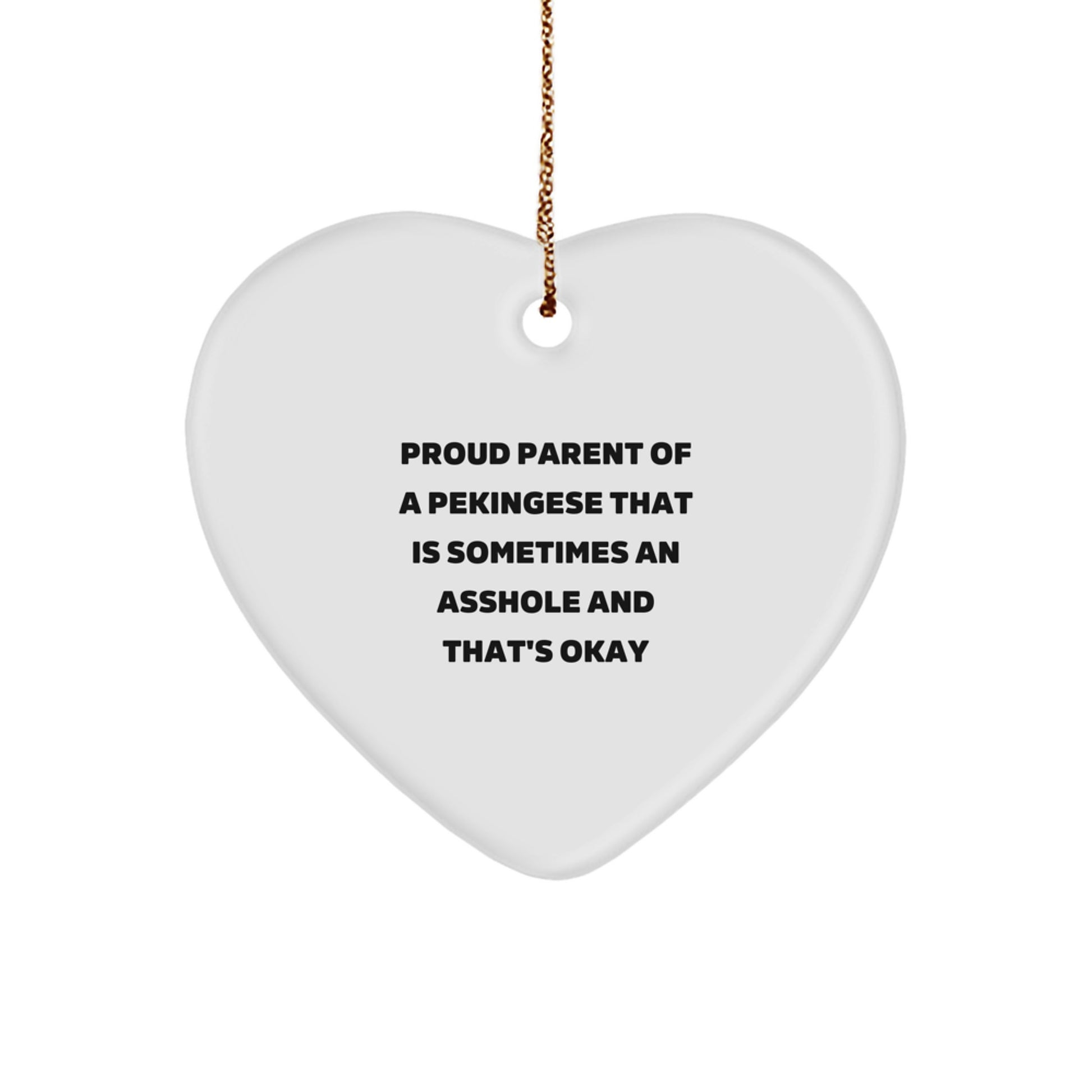 Funny Pekingese Dog Gifts from Men to Family, Pekingese Dog Heart Ornament for Christmas Unique Gifts - Image 1