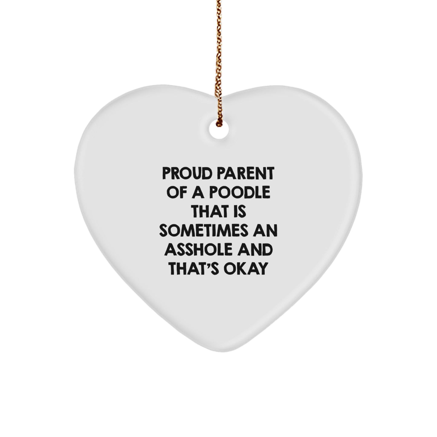 Christmas Gift for Her Poodle Parent Heart Ornament Present - Image 1