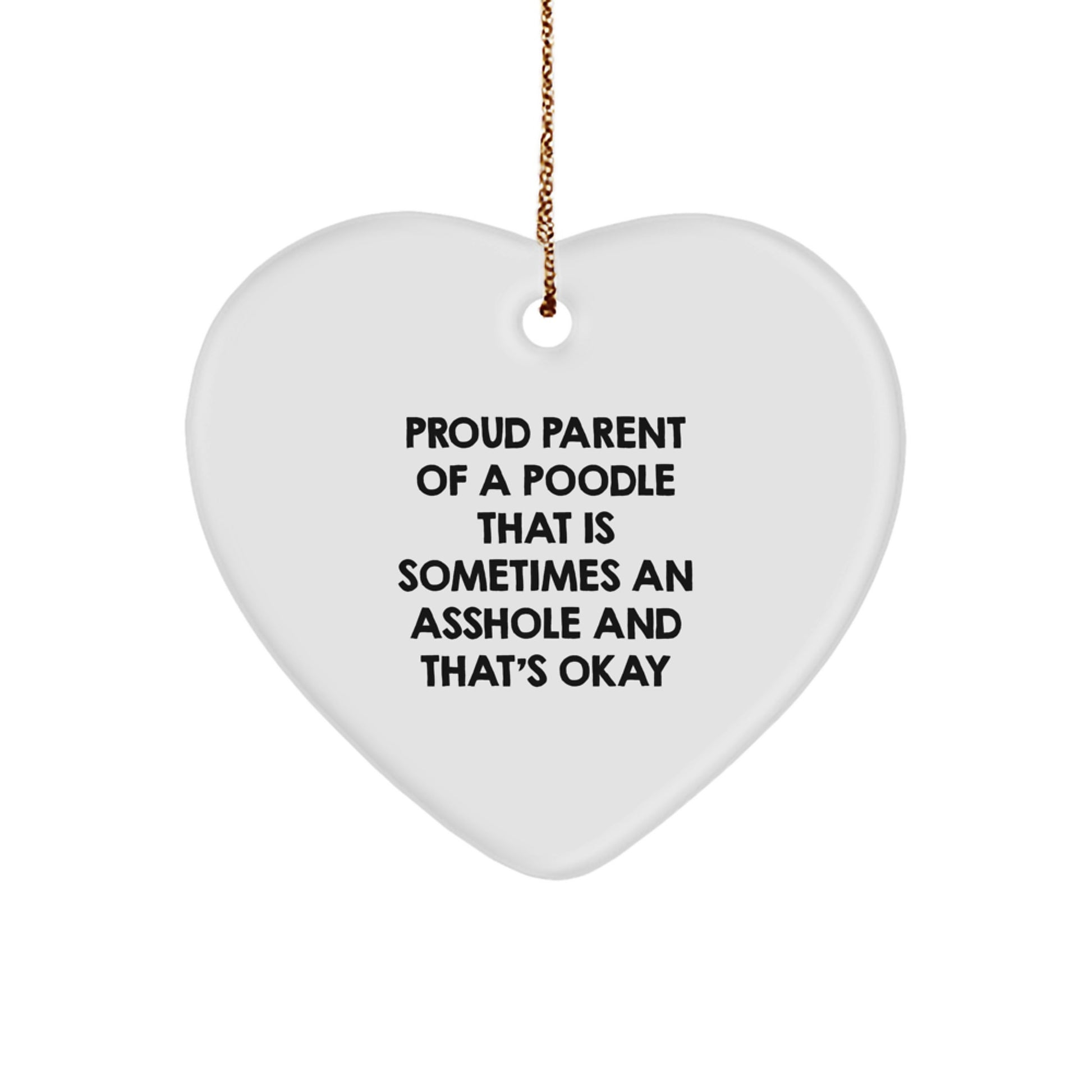 Christmas Gift for Her Poodle Parent Heart Ornament Present - Image 1