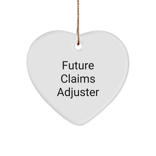 Funny Claims Adjuster Gifts from Friends, Heart Ornament for Future Claims Adjuster Men, Christmas Unique Gifts - Image 1