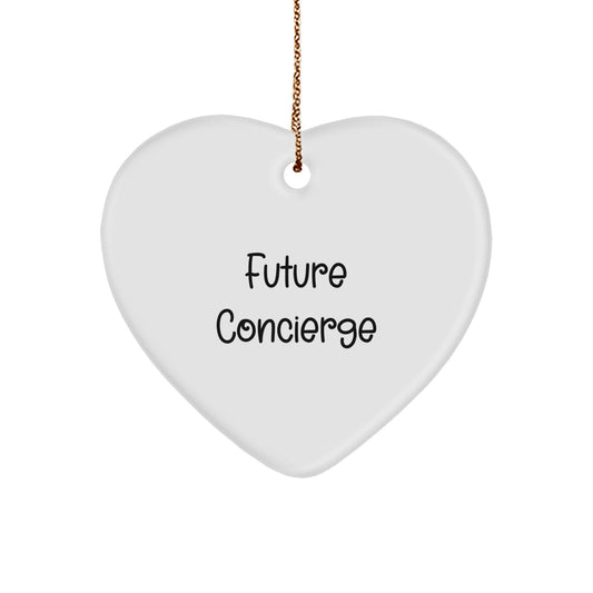 Funny Future Concierge Gifts for Women, Heart Ornament with Inspirational Quote, Gifts from Friends, Christmas Unique Gifts - Image 1