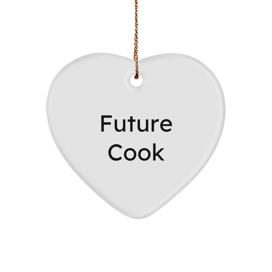 Funny Quotes for Future Cook's Heart Ornament, Gifts for Women from Family, Unique Christmas Unique Gifts for Cooks - Image 1