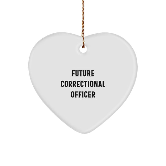 Funny Quote Gifts for Correctional Officer, Heart Ornament for Men, Christmas Unique Gifts from Friends - Image 1