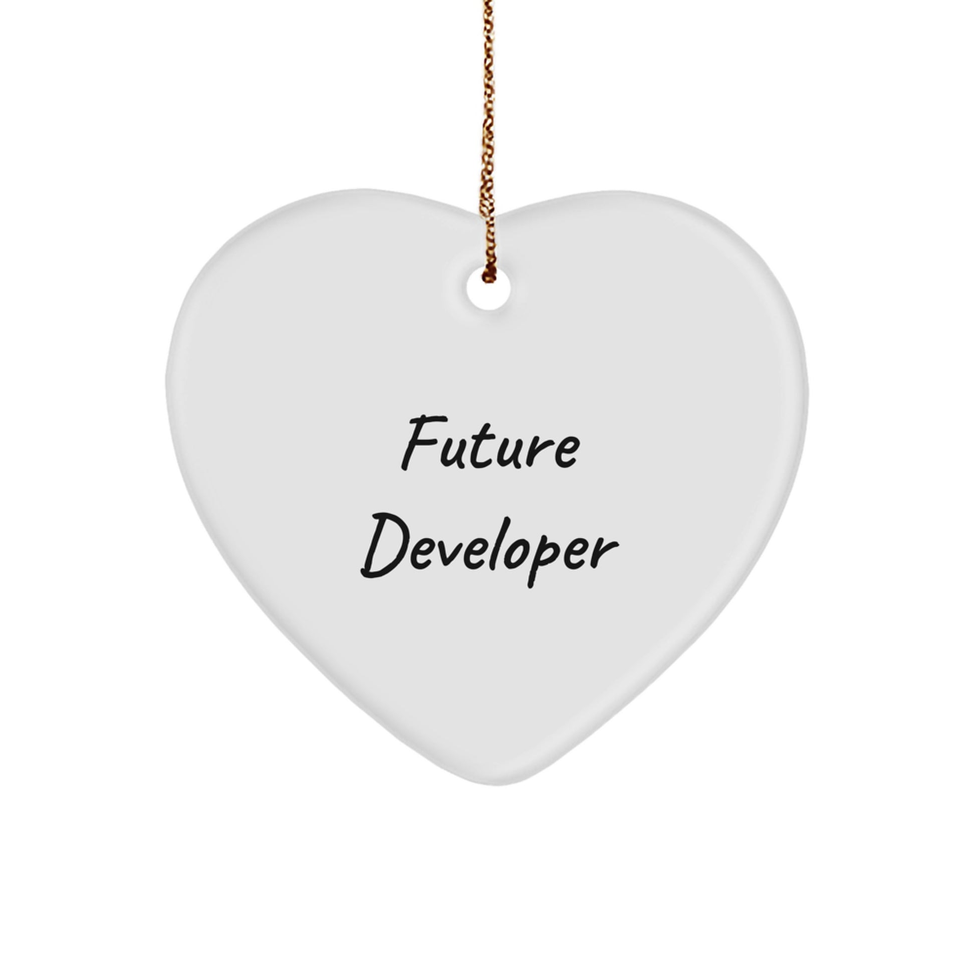 Developer's Heartfelt Gift: 'Future Developer' Quote Heart Ornament, Gifts for Future Developers, Christmas Unique Gifts from Friends - Image 1