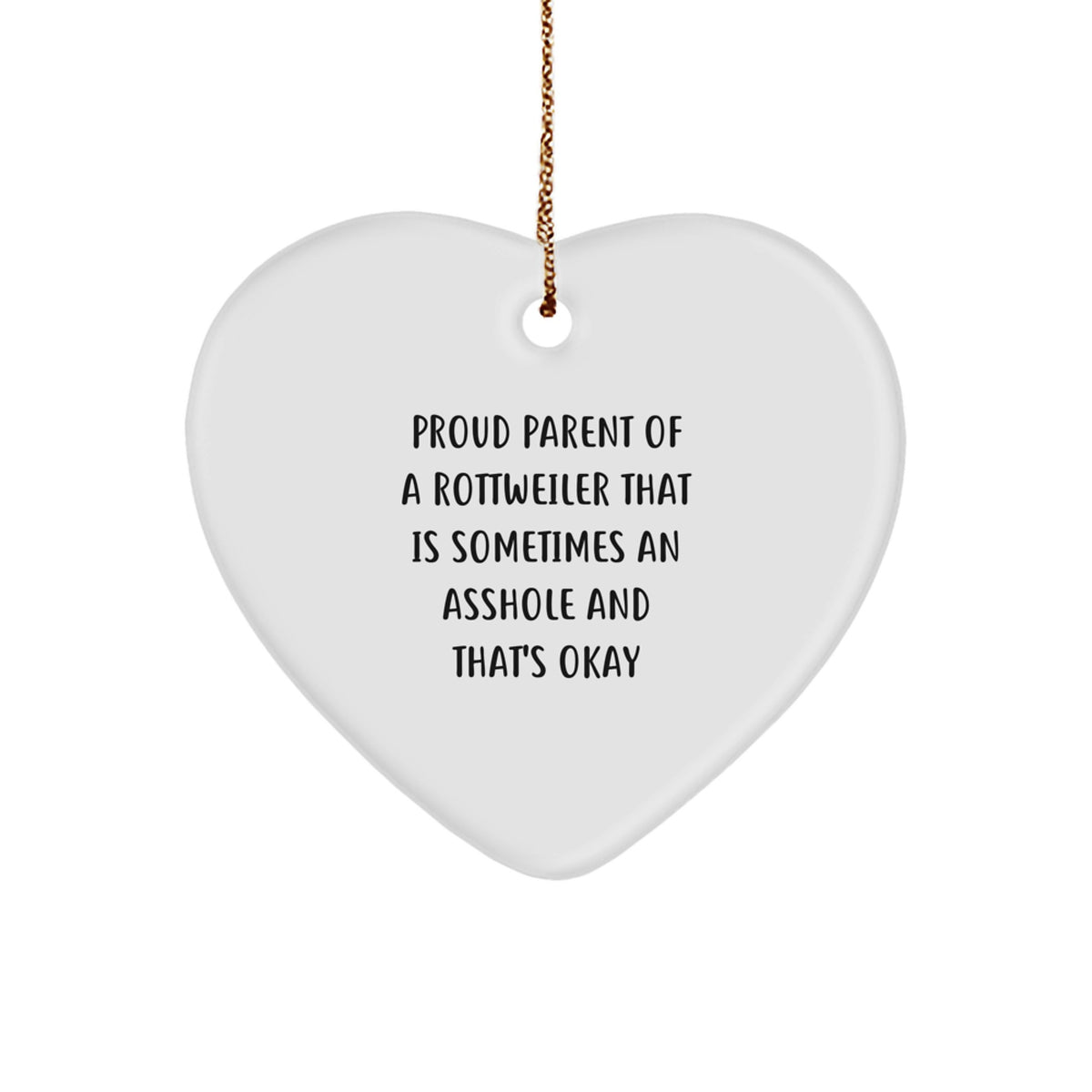 Christmas Unique Gift Rottweiler Dog Heart Ornament for Her Present - Image 1