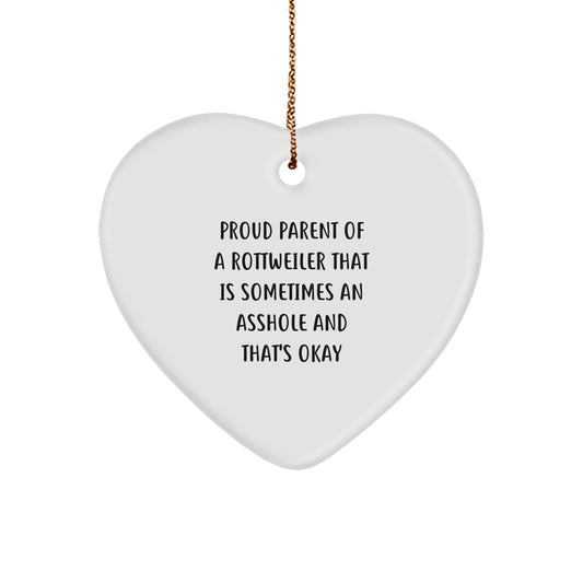 Christmas Unique Gift Rottweiler Dog Heart Ornament for Her Present - Image 1