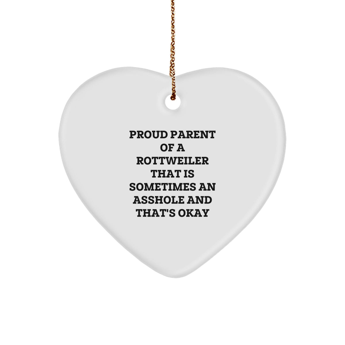 Rottweiler Dog Lover Gifts from Family - Heart Ornament for Proud Parent Men - Funny Christmas Unique Gifts - Image 1