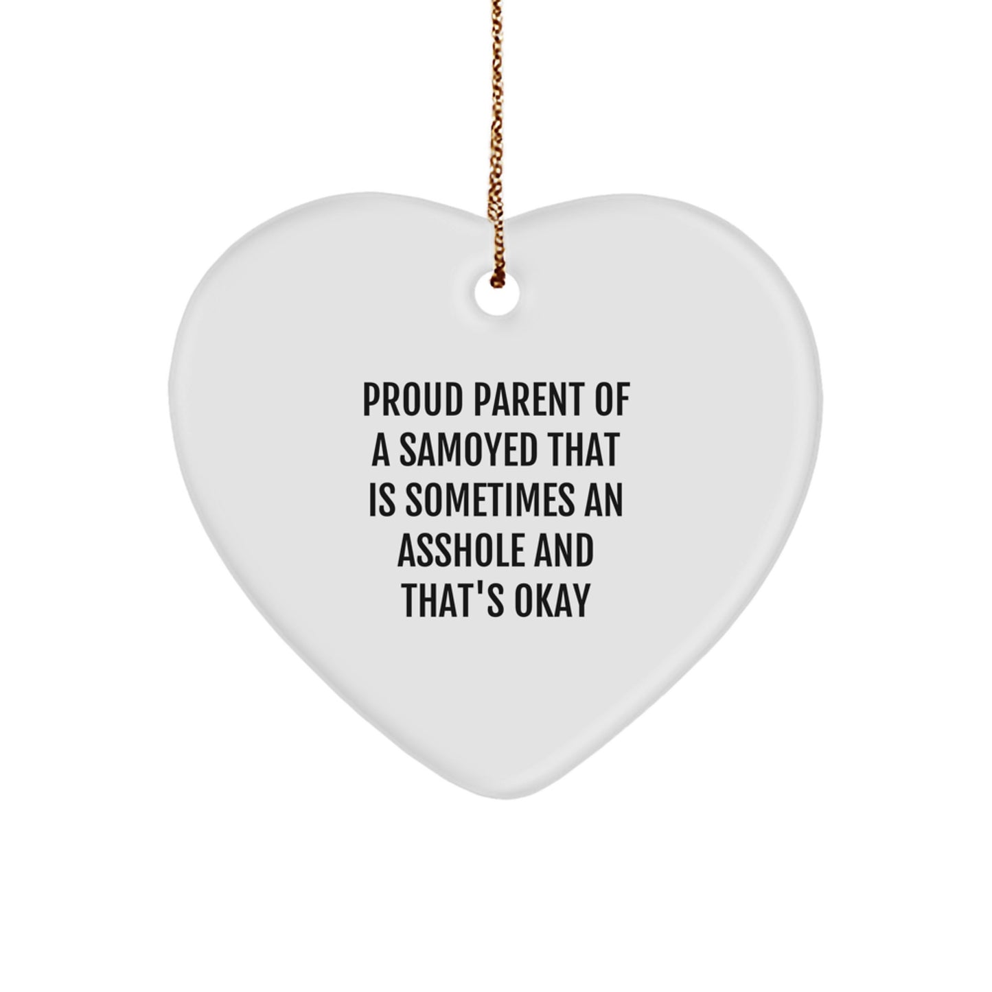 Funny Samoyed Dog Gifts for Men, Gifts from Family to Samoyed Dog Owners, Heart Ornament for Christmas Unique Gifts - Image 1
