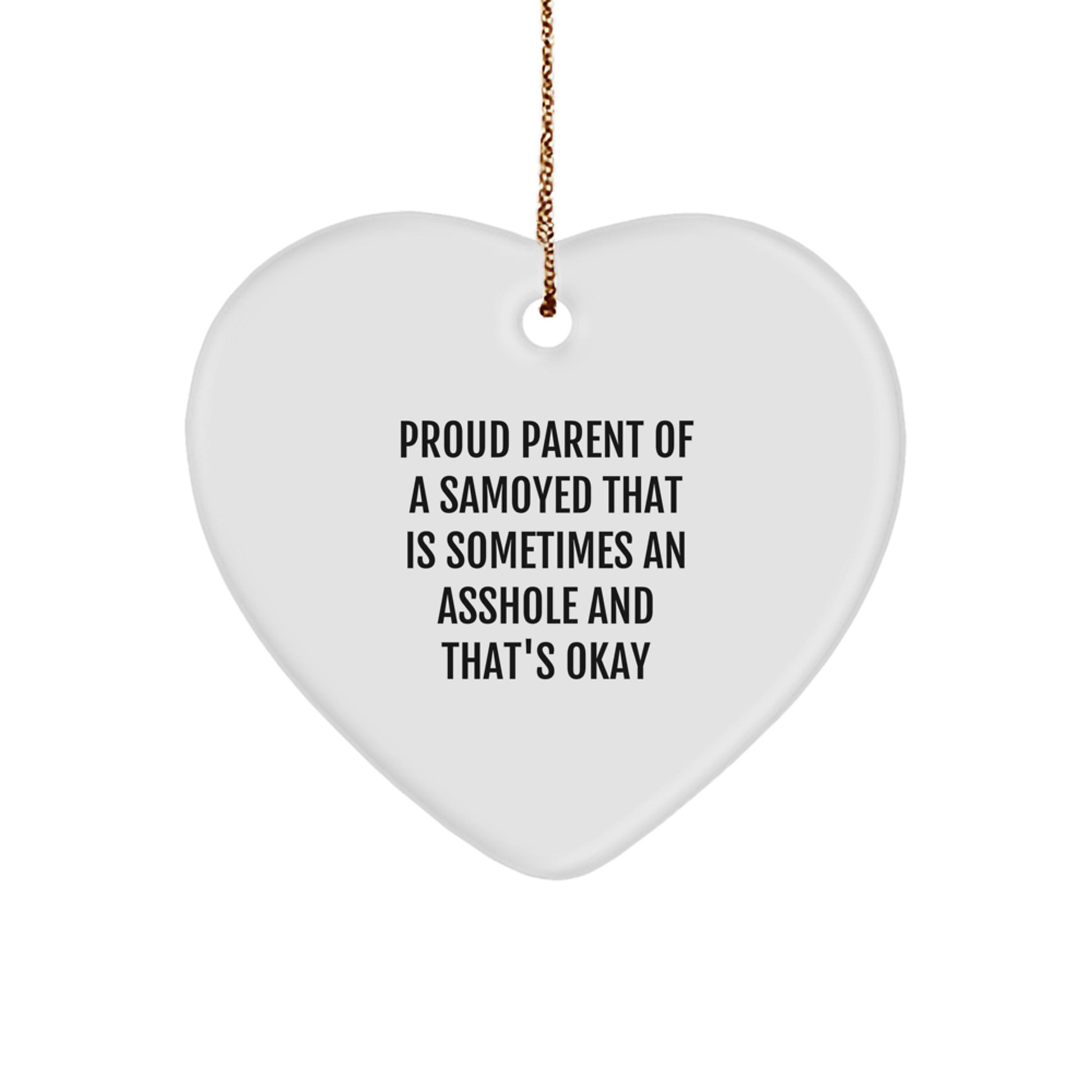 Funny Samoyed Dog Gifts for Men, Gifts from Family to Samoyed Dog Owners, Heart Ornament for Christmas Unique Gifts - Image 1