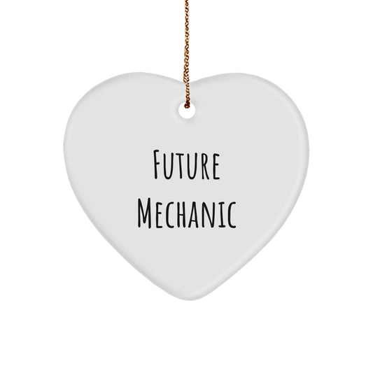 Funny Mechanic Gifts from Future Mechanic - Heart Ornament for Christmas, Inspirational Quote, Mechanic Presents - Image 1