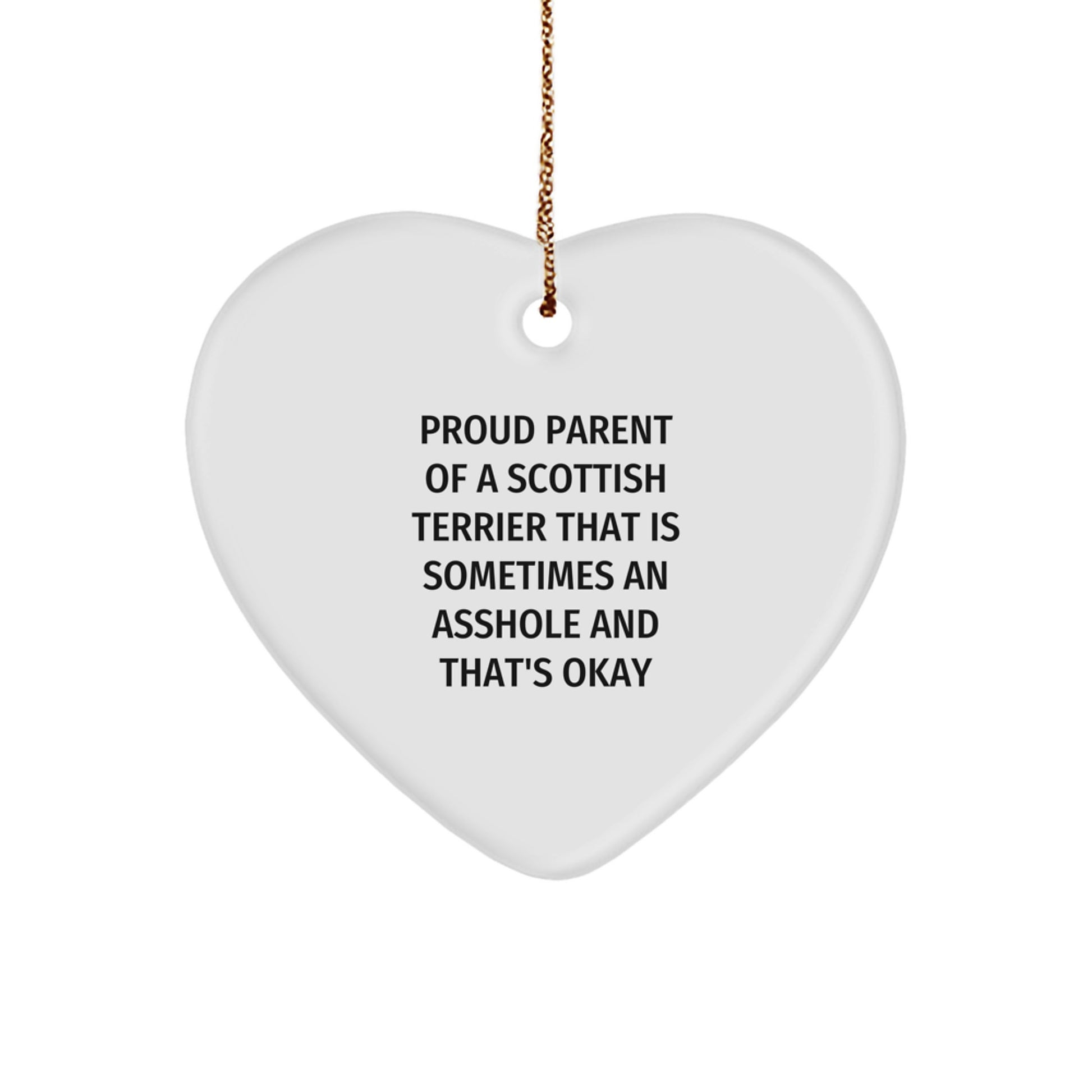 Funny Scottish Terrier Dog Gifts from Men to Family for Christmas Unique Ornaments with Heart Shaped Design - Image 1