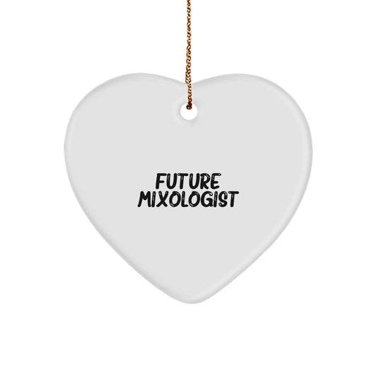 Funny Future Mixologist Gifts from Friends - Heart Ornament for Christmas - Image 1