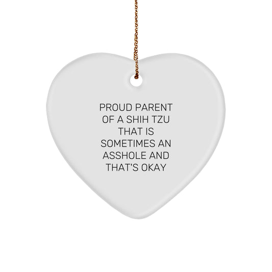 Shih Tzu Playful Heart Ornament Novelty Christmas Gift for Friends - Image 1