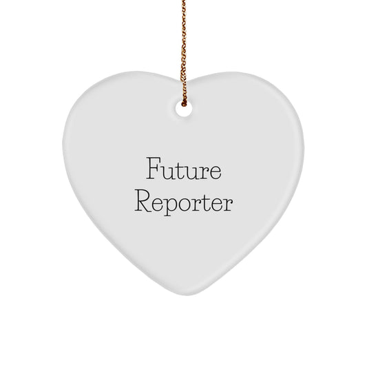 Funny Reporter Heart Ornament, Gifts from Family for Future Reporter, Christmas Unique Gifts for Reporter - Image 1