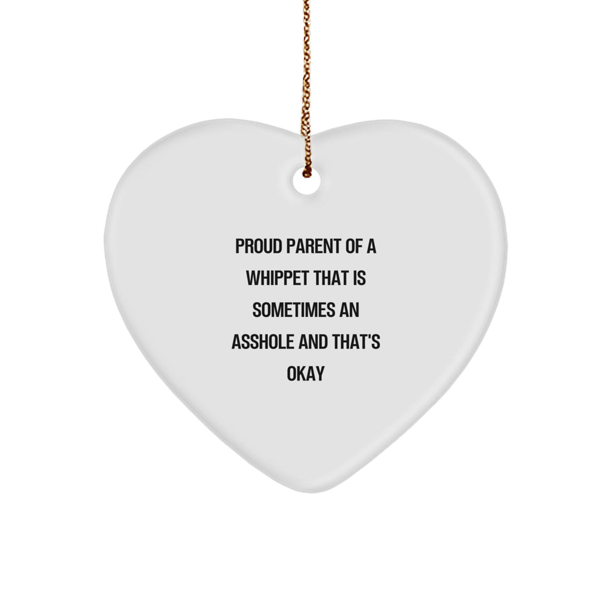 Christmas Tree Holiday Gift for Her Whippet Dog Heart Ornament Present - Image 1
