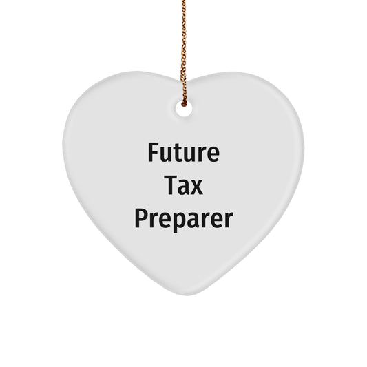 Gifts from Friends, Inspirational Tax Preparer Heart Ornament with Funny Quote, Christmas Unique Gifts for Tax Preparer - Image 1