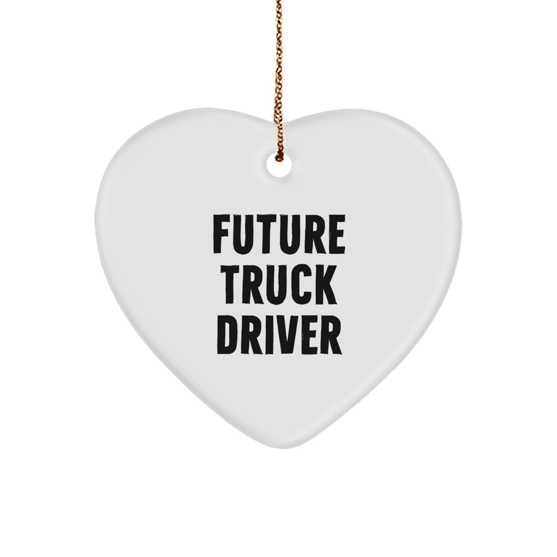Funny Truck Driver Gifts for Him, Future Truck Driver Heart Ornament, Unique Christmas Unique Gifts from Friends - Image 1