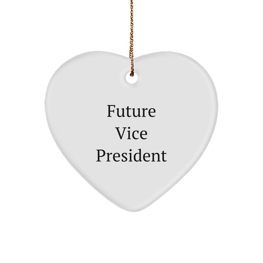Funny Vice President Quote Heart Ornament, Gifts from Men to Vice President, Christmas Unique Gifts for Him - Image 1