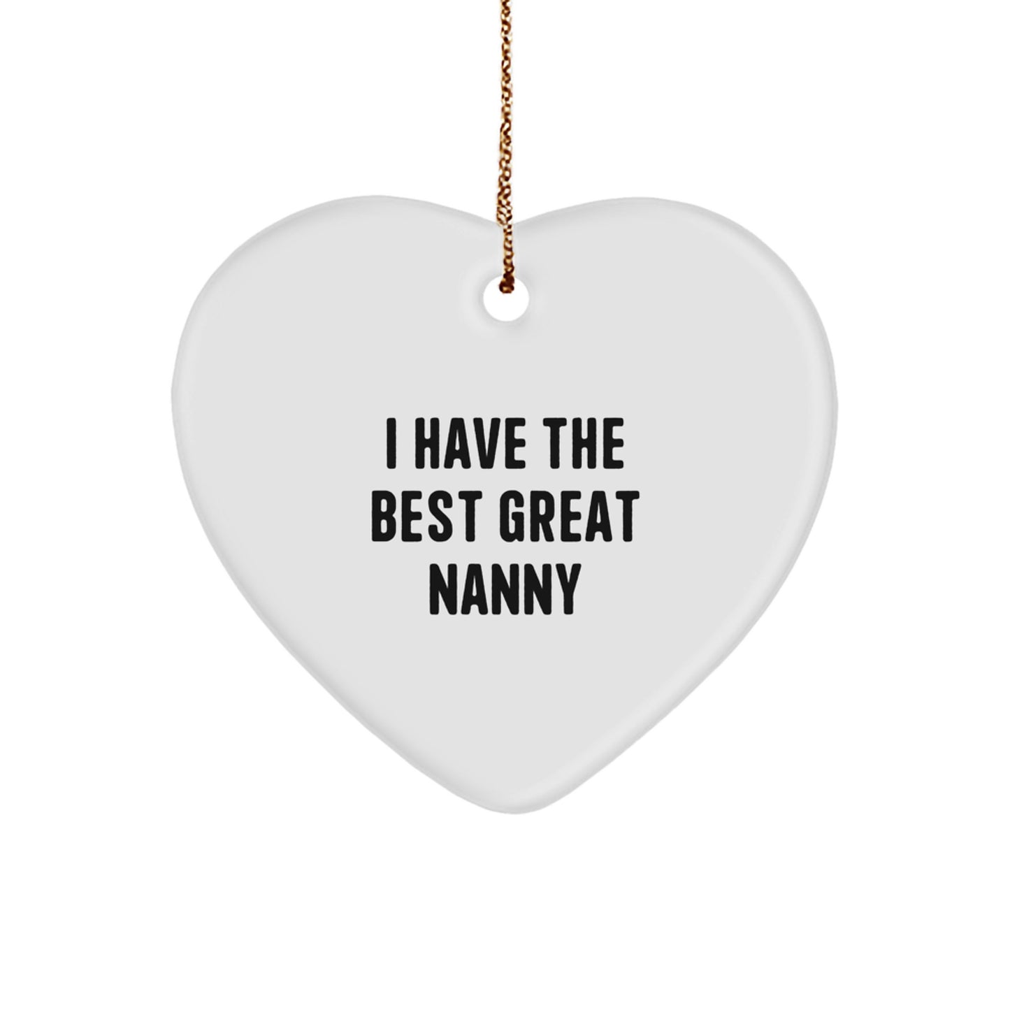 Funny Great Nanny Heart Ornament Gifts from Family for Christmas - Image 1