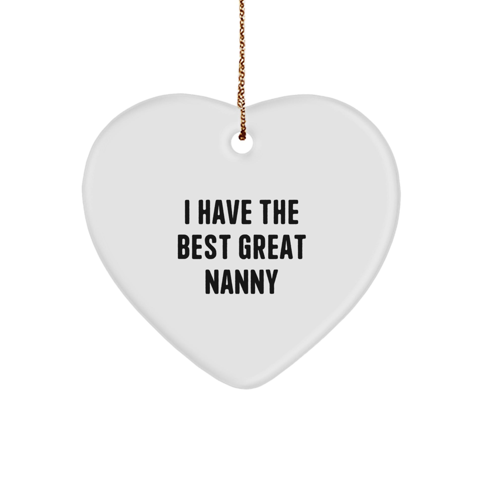 Funny Great Nanny Heart Ornament Gifts from Family for Christmas - Image 1