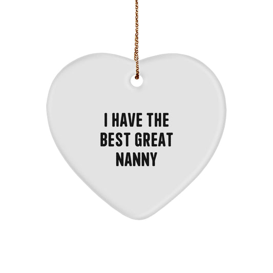 Funny Great Nanny Heart Ornament Gifts from Family for Christmas - Image 1