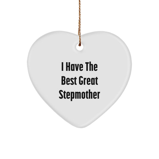 Christmas Unique Gift for Her Stepmother Heart Ornament Present Best Great - Image 1