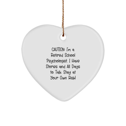 Hilarious School Psychologist Gifts, Funny Heart Ornament -  - Image 1